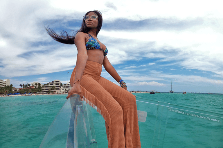 Cancun: gita in barca con fondo trasparente e bevande