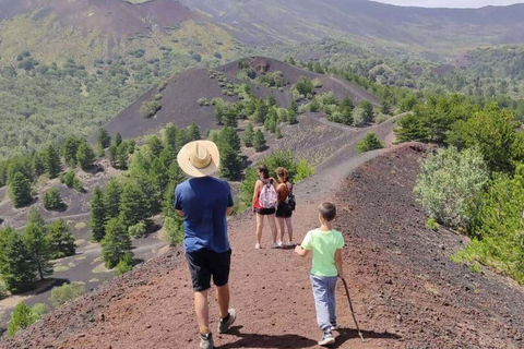 Catane ou Taormina : randonnée guidée sur l'Etna avec vin et collationsEtna Nord: Trekking, Dégustation de vin, déjeuner léger de Catane