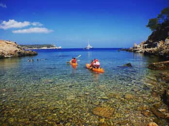 Ibiza: Guided Kayaking,caves,snorkel Tour