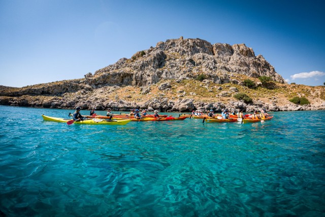 Visit Rhodes Sea Kayak Adventure to the Red Sand Beach in Cancun