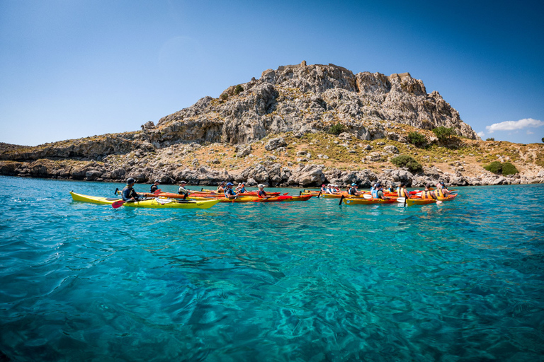 Rhodes: Sea Kayak Adventure to the Red Sand Beach Sea Kayaking Tour Red Sand Beach (The South Pirates Route)