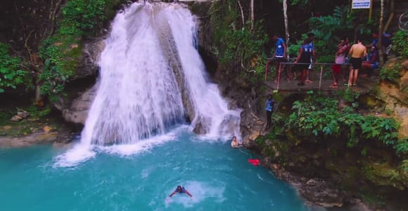 From Montego Bay: Blue Hole Waterfall Experience