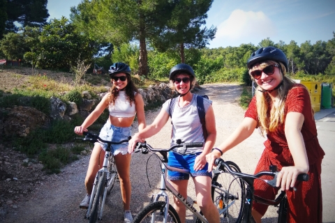 Desde Sitges: clase magistral de paella con bebida y paseo en bicicleta