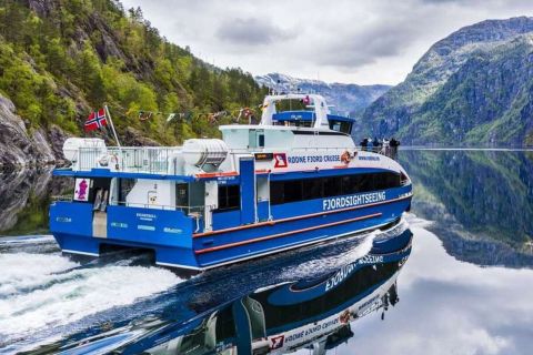 Z Bergen: rejs do Osterfjord, Mostraumen i wodospadu