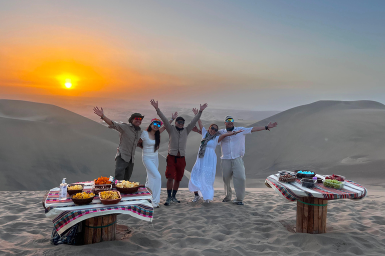 Huacachina: Sandboarding, Sunset, Picnic, Drinks, and Party in the Dunes Huacachina: Desert Escape, Sunset Picnic, Drinks, & After Party