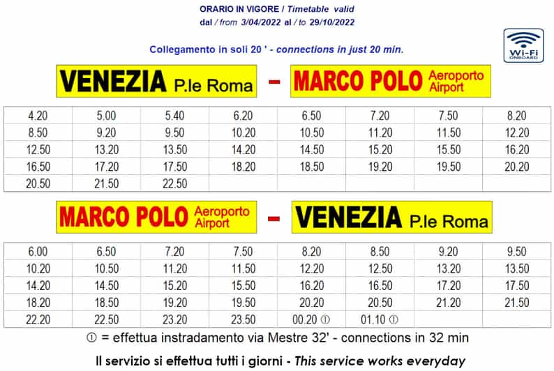 Venise bus express entre l'aéroport Marco Polo et Venise GetYourGuide