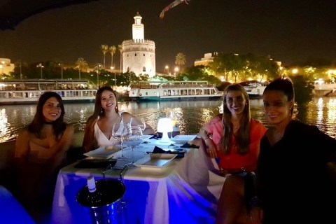 Sevilla: Private Flusskreuzfahrt mit Abendessen und Getränken
