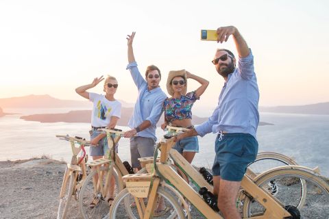 From Perissa: Santorini Guided E-Bike Village Tour & Sunset
