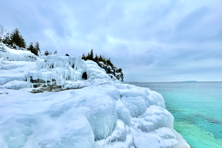 De Toronto: Viagem de 1 dia com guia ao Parque Nacional da Península BrucePasseio de inverno com raquetes de neve