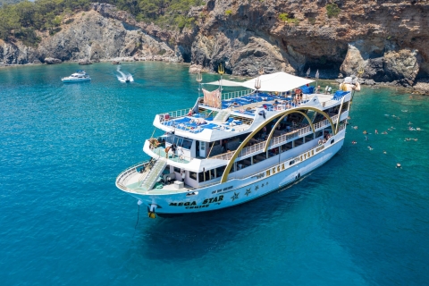 Au départ d'Antalya : Excursion en bateau d'une journée avec déjeuner et soirée mousseDepuis les hôtels de Kemer