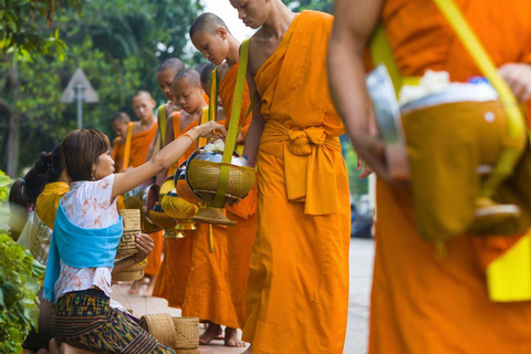 Luang Prabang: Alms Giving & Kuang Si Waterfall Private Tour