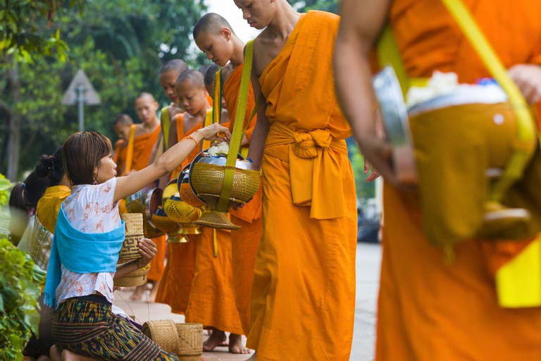 Luang Prabang: Alms Giving & Kuang Si Waterfall Private Tour
