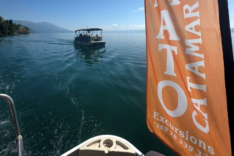 Ohrid: Golden Hour Catamaran Cruise with Drinks & Wi-Fi