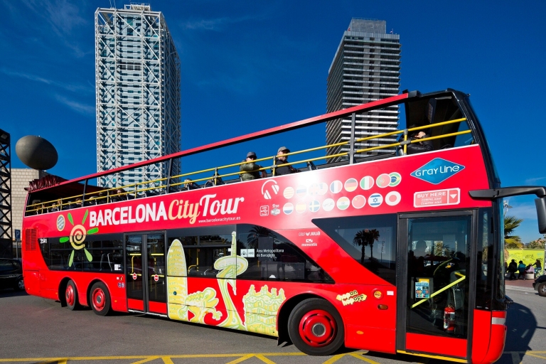 Barcelona: Hop-On-Hop-Off-Bus mit Eco-Katamaran-Kreuzfahrt1 Tageskarte und 1 Stunde Katamaran