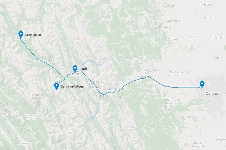 Entre Banff et Calgary : une visite guidée audio sur smartphoneBanff: visite guidée audio en voiture à Calgary