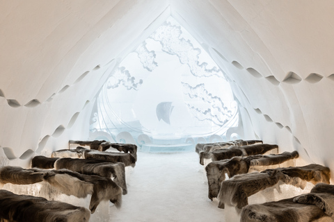 Rovaniemi: Snow Sauna Experience with Dinner in KotaMeeting Point at Snowman World