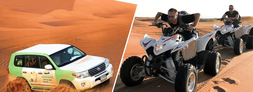 Dubaï : Safari dans le désert, balade en quad, à dos de chameau et surf des sables