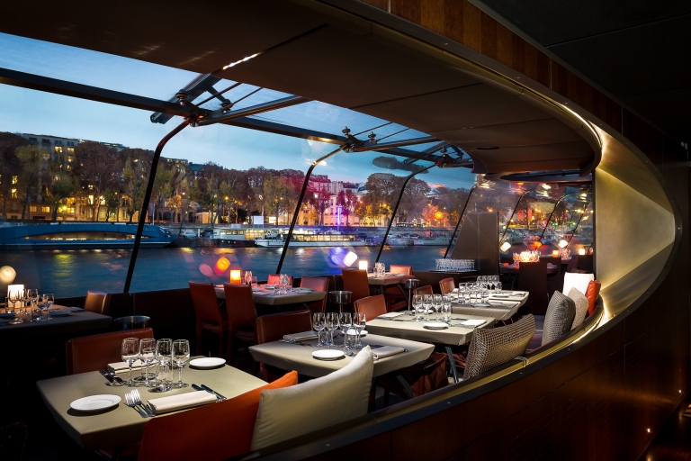 Paris: Early Dinner Cruise with Dessert on the Seine River Window Table Seating