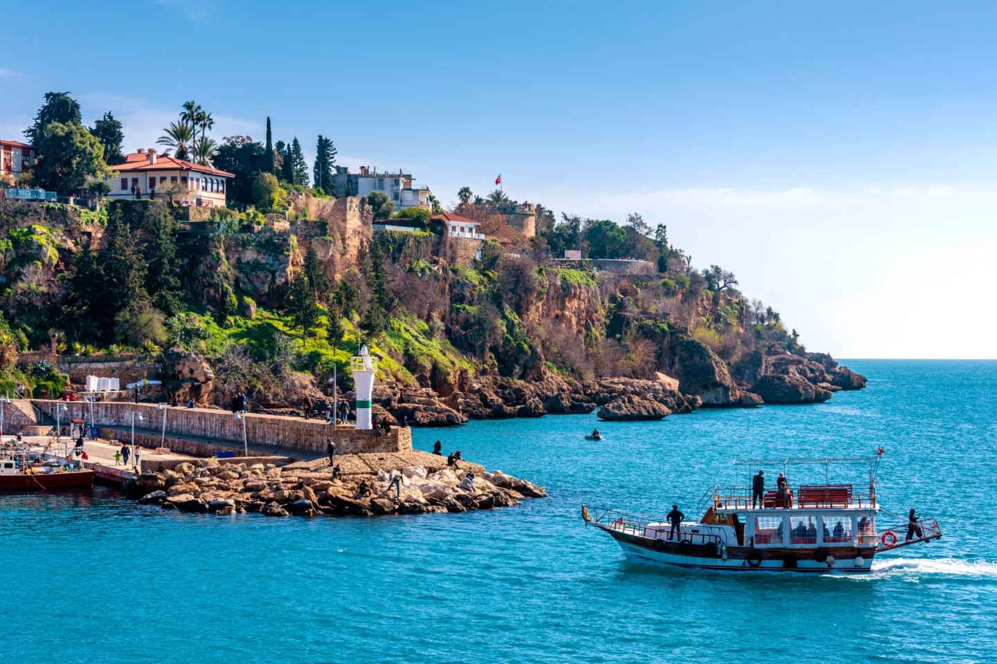 Ab Antalya: Halbtägige Bootstour zu den Düden-Wasserfällen