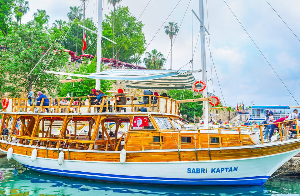 From Antalya Half Day Boat Tour To D Den Waterfalls Getyourguide