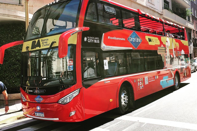 Buenos Aires : 48 heures de bus à arrêts à arrêts multiples et croisière fluvialeVoile et déjeuner au Palacio Paz Combo + 48 heures d'embarquement et de débarquement