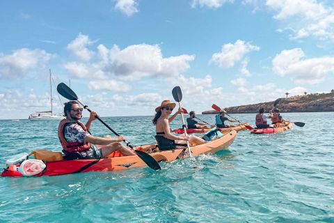 Formentera: Kayak Adventure Tour with Snorkeling & Lunch