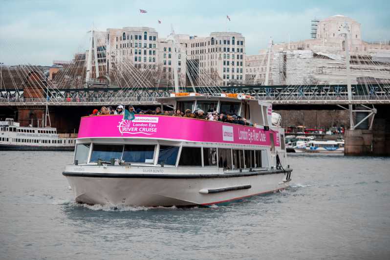 London: Thames River Cruise med valgfri billet til London Eye
