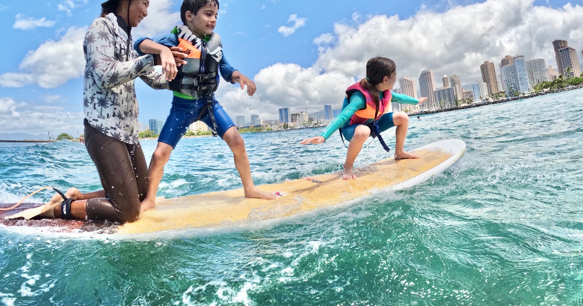 Oahu Kids Surfing Lesson in Waikiki Beach (412 years old) GetYourGuide