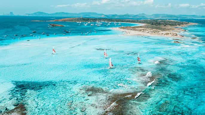 From Formentera: Big Sailboat Tour to Espalmador Island