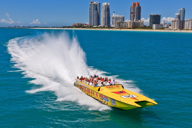 Miami: Horricane Speedboat & Big Bus City TourMiami : visite guidée en hors-bord et en bus à arrêts multiples