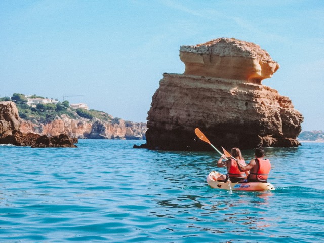 Visit Albufeira Kayak Tour of Hidden Caves and Secret Beaches in Almancil, Algarve, Portugal