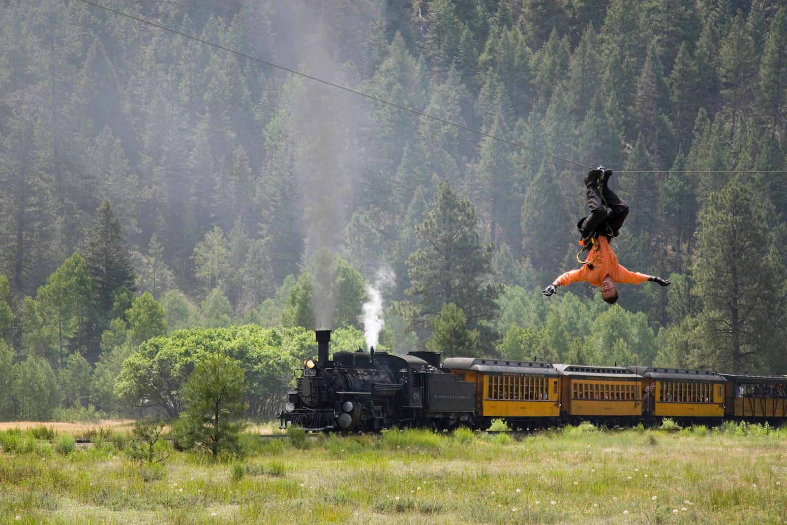 Von Durango aus: Ganztägiges Zipline-Abenteuer mit Zugfahrt und Mittagessen