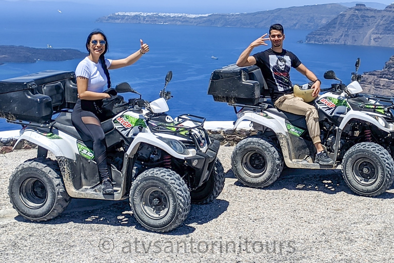 Santorini: Wycieczka quadem ATV z lunchem z owocami morza2 osoby na 1 quadzie