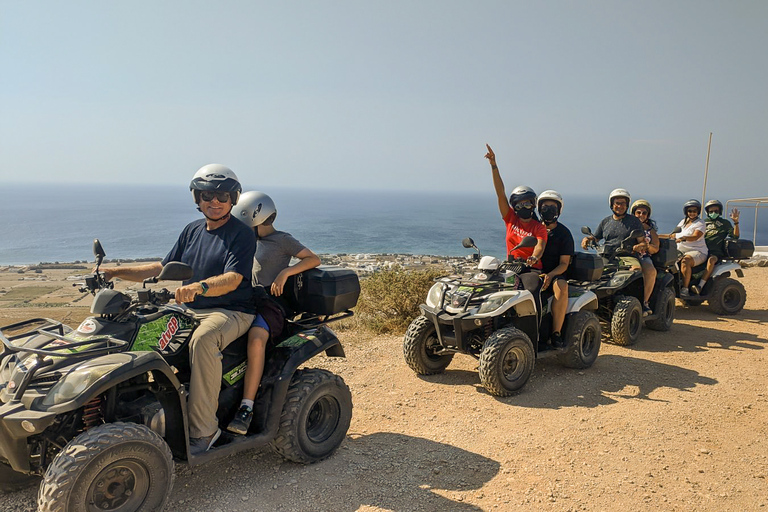 Santorini: tour en cuatrimoto con almuerzo de mariscos2 personas en 1 vehículo todo terreno