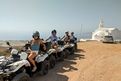 Santorini: Wycieczka quadem ATV z lunchem z owocami morza2 osoby na 1 quadzie