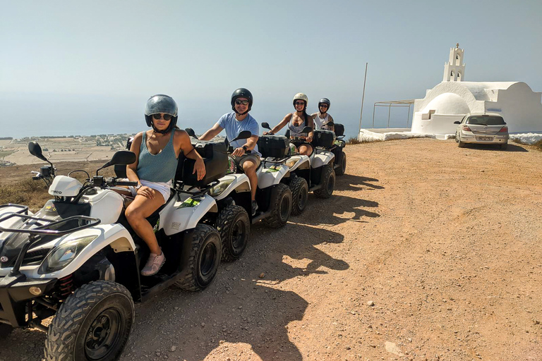 Santorini: tour en cuatrimoto con almuerzo de mariscos2 personas en 1 vehículo todo terreno