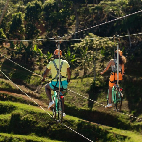 Visit Puerto Rico Toro Verde Adventure Park Zipline Bike Ticket in Vega Baja