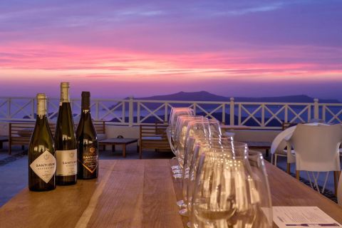 Desde Fira: tour privado de cata de vinos y bodegas de Santorini