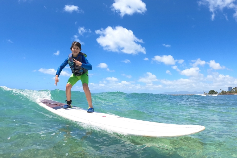 Oahu: Lección de surf para niños en la playa de Waikiki