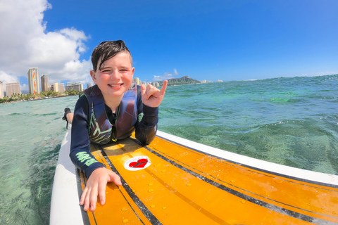 Oahu: lezione di surf per bambini a Waikiki Beach (fino a 12 anni)