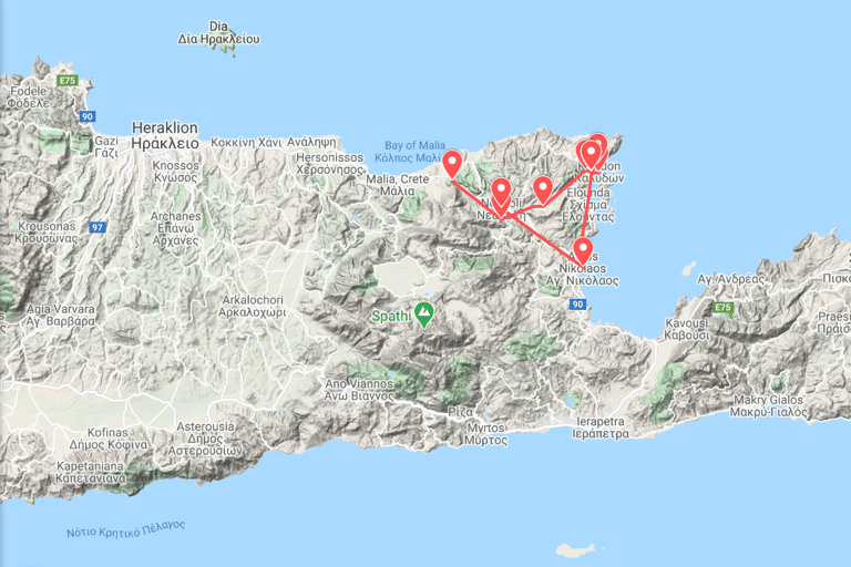 Chania: Mirabello, Spinalonga & Agios Nikolaos Private TourLimousine 3-Sitzer Premiumklasse oder SUV Fahrzeug