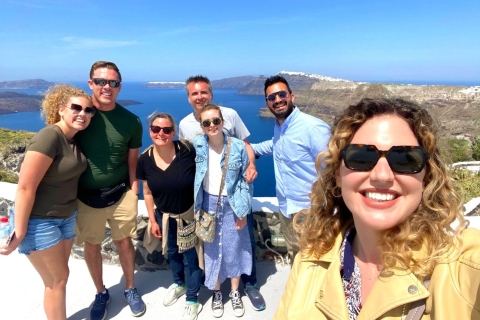 Santorini: recorrido por 3 bodegas con degustación de vinos y comidaTour al atardecer