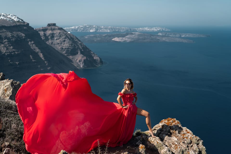 Santorini: Flying Dress Photoshoot 