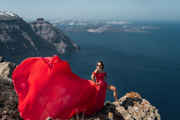 Santorini: Flying Dress Photo Shoot