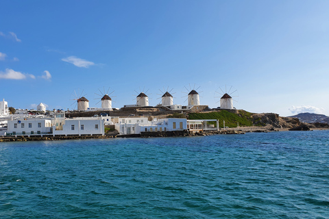 Mykonos: Prywatna wycieczka łodzią po Renii z lunchem i napojamiPrywatna wycieczka