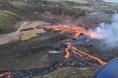Von Reykjavik aus: Fagradalsfjall Vulkan Hubschrauberflug