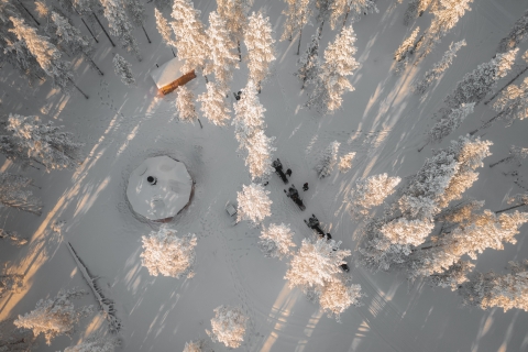 Rovaniemi: tour de safari en moto de nieve eléctrica con pesca en hielo