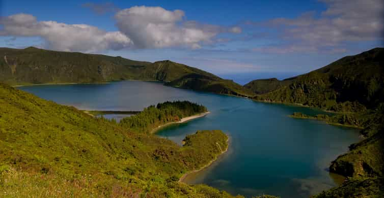 Lagoa Do Fogo Crater Lake Within The Agua De Pau Massif