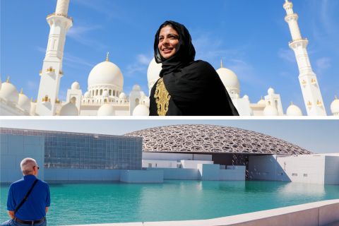 Desde Dubái: tour de un día a Abu Dabi con Louvre y mezquita