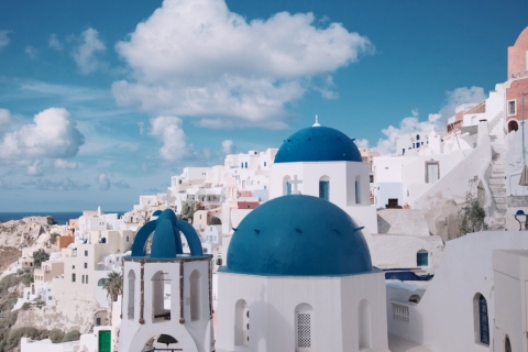 Z Krety: wycieczka z przewodnikiem po Santorini autobusem i promem